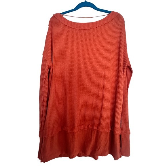 We The Free North Shore Thermal Waffle Knit Tunic orange Small - Picture 3 of 9